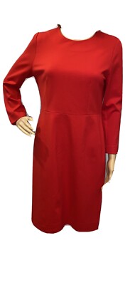 J. Crew Factory Red Ponte Long Sleeve Dress Size 4 | eBay