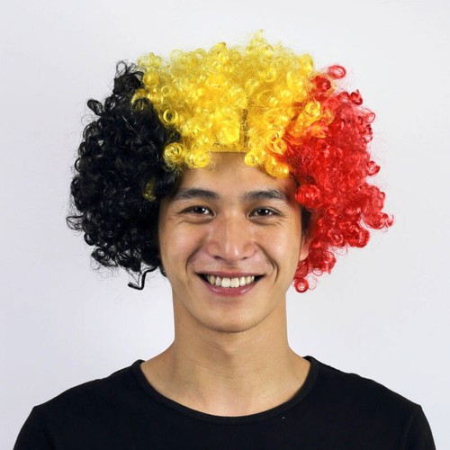 World Cup Football Team Supporters Wig Novelty Hair For Sports Soccer - Picture 23 of 44