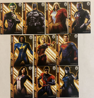 Injustice Gods Among Us Ultra Rare GEAR CARDS, New For Series