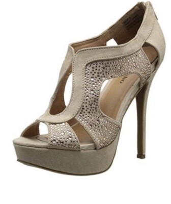 Zigi Soho Pumps SilvyFaux Suede Rhinestone Studded Stiletto Platform Heel 8 $189