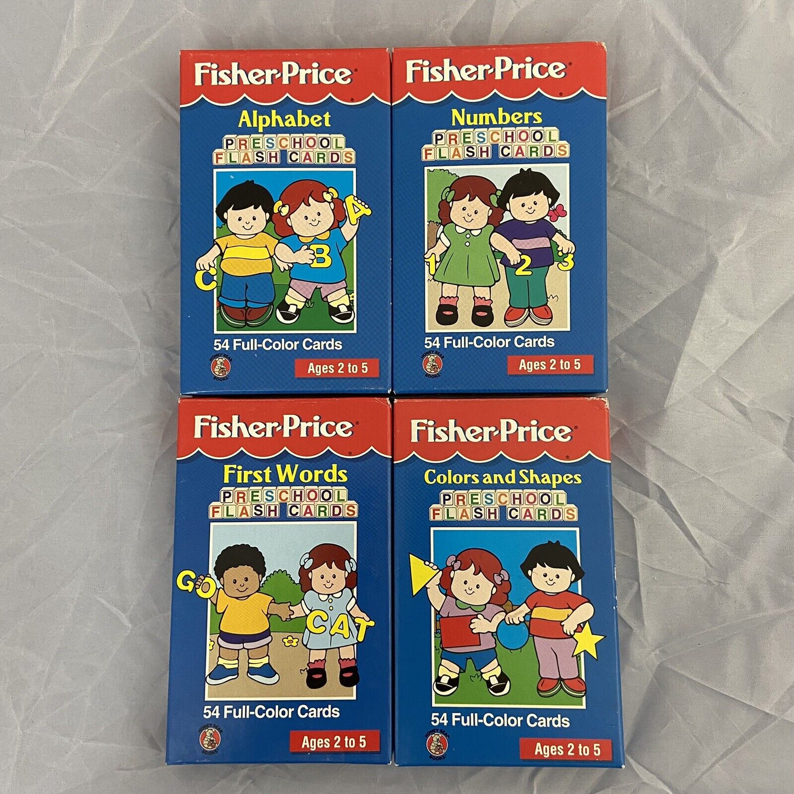Vintage Fisher Price Preschool Flash Cards 4 Pack - 1997 Kids Learning