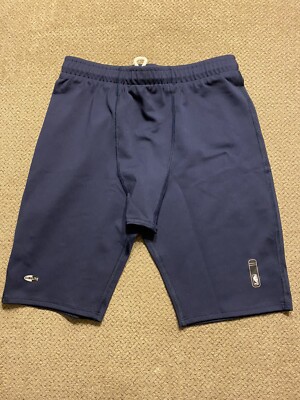 Mens Reebok NBA Basketball Blue Spandex Half Tights Compression Shorts Large