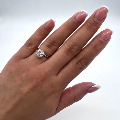 Platinum Engagement Ring Clarity Enhanced Diamond Cert