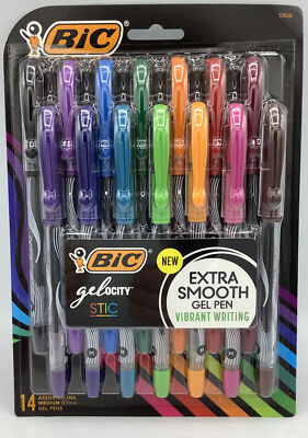 BIC Gel-ocity Gel Stic Assorted Colors Pen Set, 14 Count (Pack of 1) 