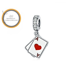 Cards Dangle Charm, Playing Card Charm, Silver Charm, Women Gift Charm