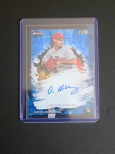 2024 Topps Finest Orion Kerkering #FA-OK RC Blue Refractor Auto 71/99- Phillies