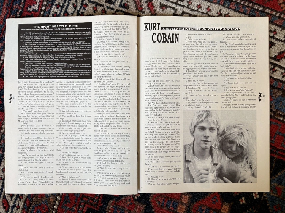 Monk Magazine - Kurt Cobain Interview - episode 14 "Seattle Sucks Geoducks" - Image 2 of 4