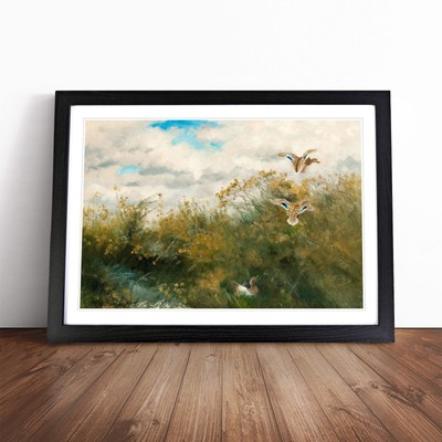 Enten fliegen von Bruno Liljefors Wandbilddruck gerahmtes Bild Poster
