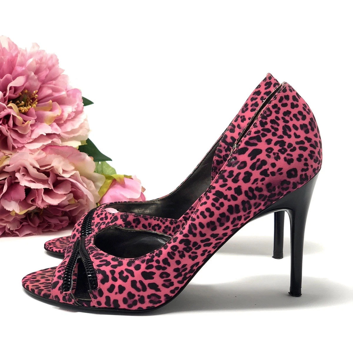 Pink leopard hotsell heels