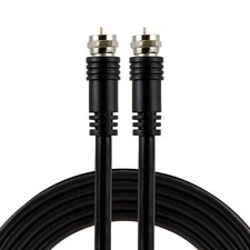 GE RG59 Coaxial Cable, 6 ft. F-Type Connectors, Double Shielded Coax, Black