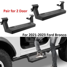 2pcs Running Boards Drop Steps For 2021-2025 Ford Bronco 2 Doors w/ Rock Rails