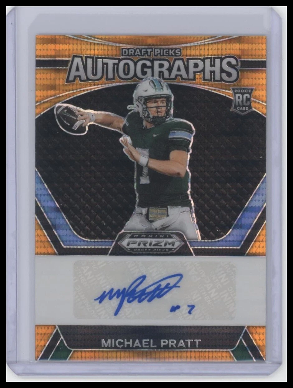 2024 Panini Prizm Draft Picks #DPA-MPT Michael Pratt Autograph Orange Pulsar /49