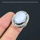 Halloween Deal Blue Lace Agate Gemstone New Promise Ring Jewelry 925 Silver US 8