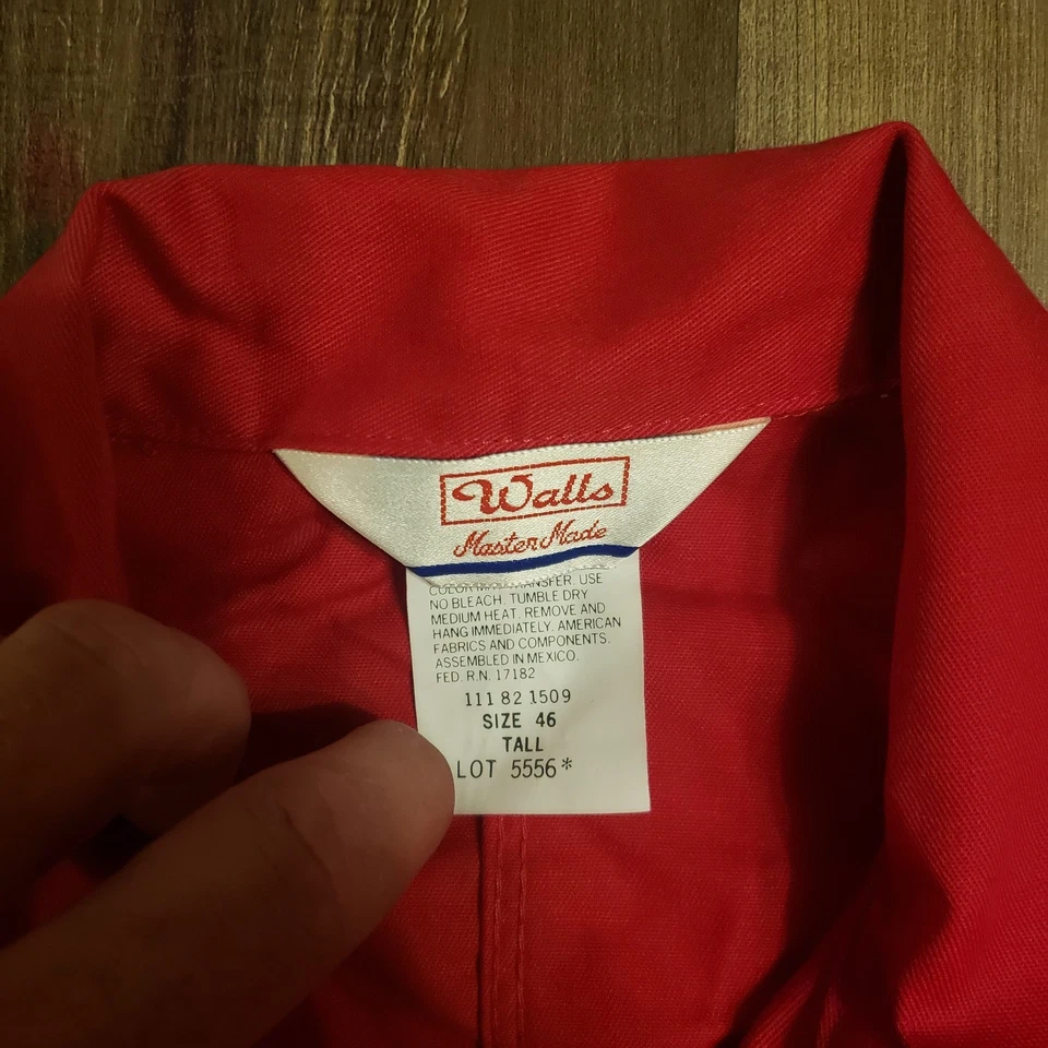 Vtg Walls Master Made Jumpsuit 46 Tall Rockabilly Mechanic Chain Stitch Patches - Image 3 of 4