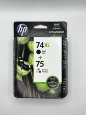 HP 74XL 75 Ink Cartridge Combo Black Tri Color CZ139FN NIB Expired