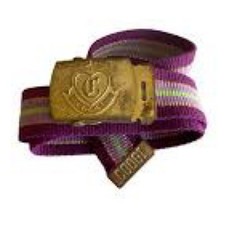 Vintage COOGI L Retro Purple Gold Metallic Cotton Adjustable Striped Belt 31  L