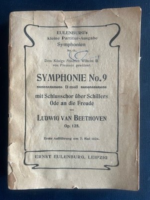Beethoven Book Music (Original) for SYMPHONIE No. 9 Printed In Germany IN 1824