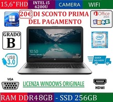 15,6" FHD NOTEBOOK DISPLAY GRANDE VELOCE RAM 8GB SSD 256GB COMPUTER PC ECONOMICO