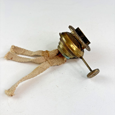 CLIMAX Brass Oil Burner with wick Dual Threaded Pat'd 1890