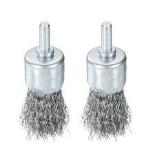 2 Pcs 1/4" Round Shank Wire Brush Abrasive Wire Wheel for Drill 1" Dia