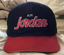 Nike Retro Air Jordan Script Snapback Hat Red Black Rare