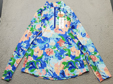 Walter Hagen Golf 1/4 Zip Pullover Women L Multi Floral Stretch SunCover UPF 50