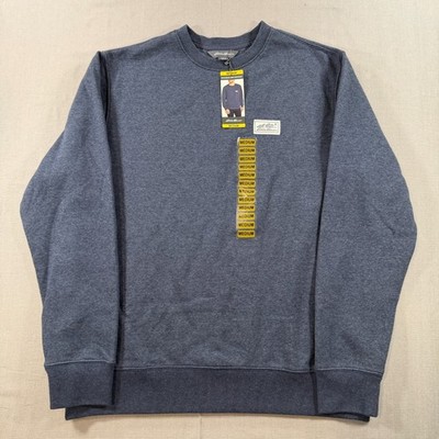 NWT Eddie Bauer Heavyweight Crew Sweatshirt Mens Medium Blue Fleece Pullover