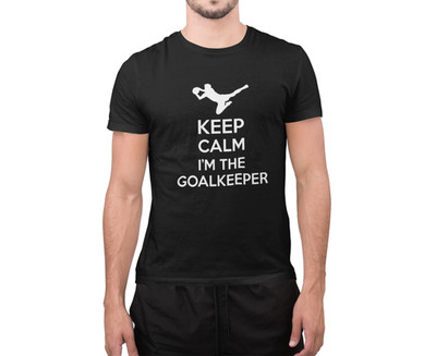 Lustiges T-Shirt Keep Clam I m The Goalkeeper Fußball Soccer lustig Oberteil