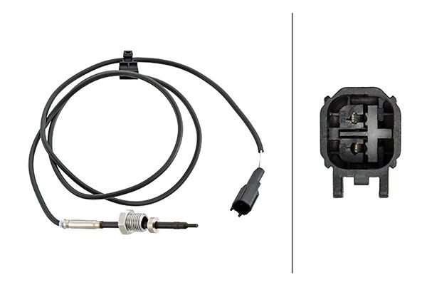 Exhaust Gas Temperature Sensor With Fastening Clips On The Cable Fits Transit