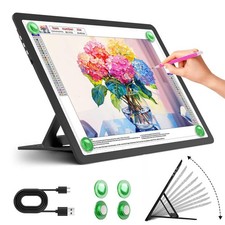 Zocelight Rechargeable A4 Light Pad with Built-in Stand, Black