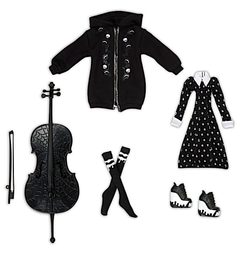 HXJ06 Mattel Creations Wednesday Addam PAINT IT BLACK Fashion Pack
