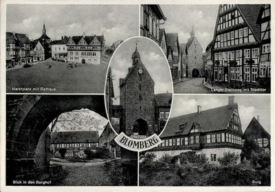Ak Blomberg in Lippe, Marktplatz, Rathaus, Stadttor, Langer... - 10932435