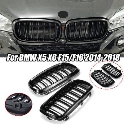 NIEREN GRILL KÜHLERGRILL GLANZ SCHWARZ DOPPELSTEG FÜR BMW X5 F15 X6 F16 13-18