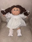 Cabbage Patch Kids 1982 Vintage Doll Brown Hair & Eyes One Dimple-Diaper/Clothes
