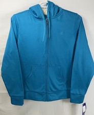 NWT Women s Champion Double Dry Sherpa Lined Zip Front Hoodie Teal - Large