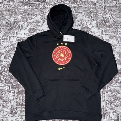NWT Nike Men s Club Fleece PORTLAND THORNS Hoody Black M31777D Size Large. E2