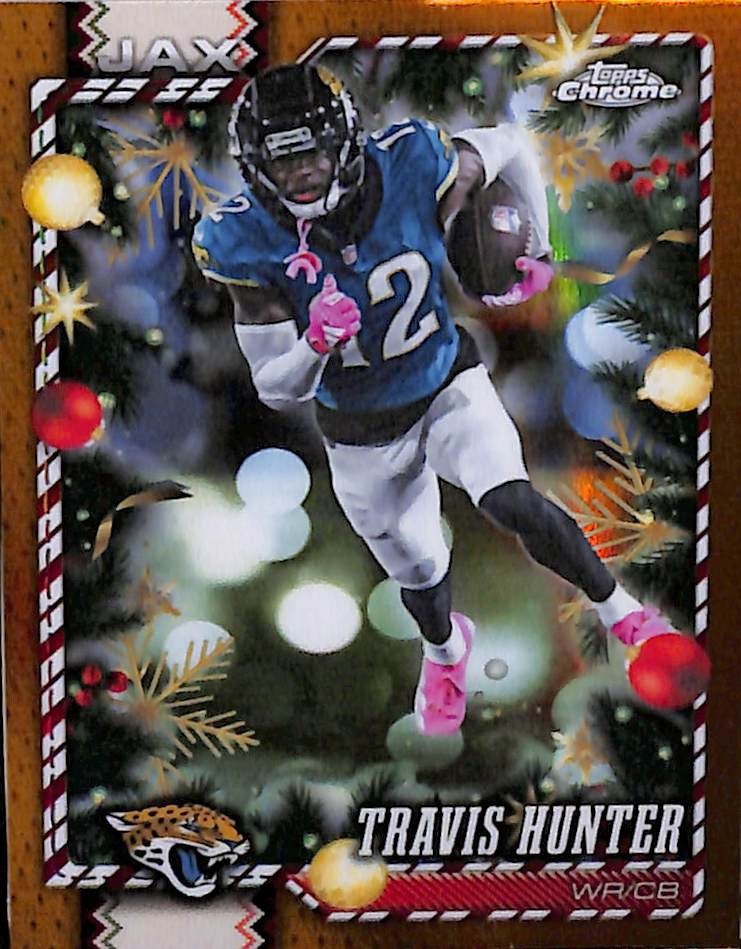 2026 Topps Holiday #46 Travis Hunter Chrome Gold Refractor #/50
