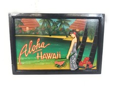 Hawaiian Scene Hula Girl On The Beach Aloha, Hawaii 24 in X 16 in cdp28012