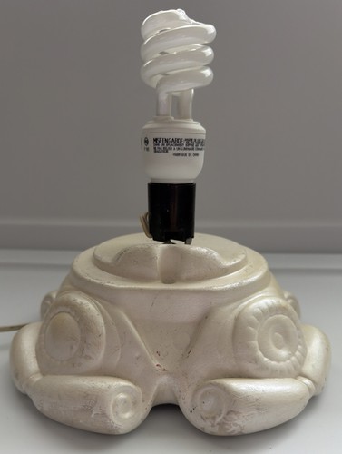 Vintage Atlantic Mold Scrolls White Ceramic Christmas Tree Base BASE ONLY WORKS