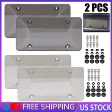 2 X Car License Plate Frame Covers Transparent Unbreakable License Plate Protect
