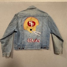 Vintage 70s Sears Roebuck San Francisco 49ers Denim Trucker Jacket Large
