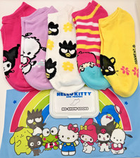 Hello Kitty   Friends 5 Pair No Show Socks Lot B MultiPattern Shoe Size 4-10