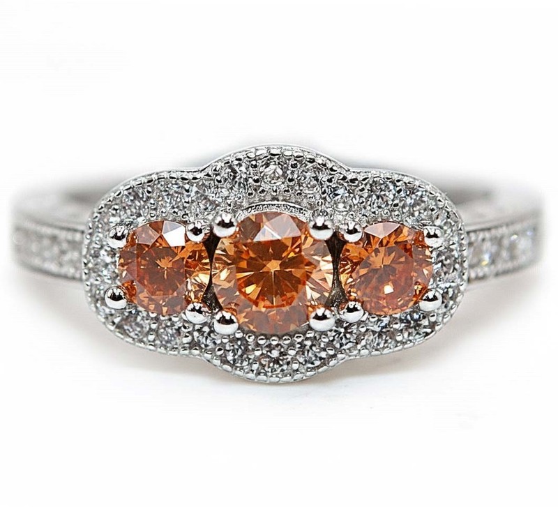 1CT  Padparadscha 925 Sterling Silver Ring Sz 6 MM5-1