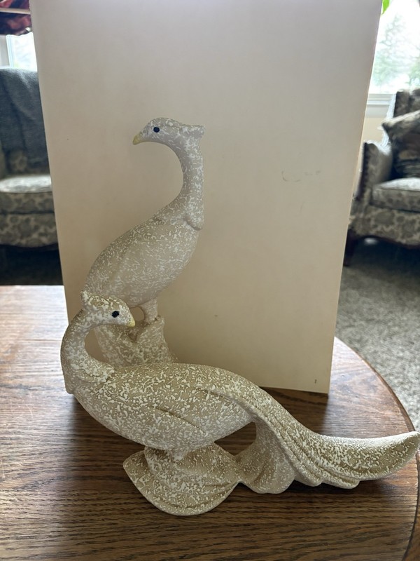Vintage Mid Century Peacock Figurine Set