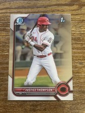 2022 Bowman Justice Thompson 1st Chrome #BCP-59 Cincinnati Reds