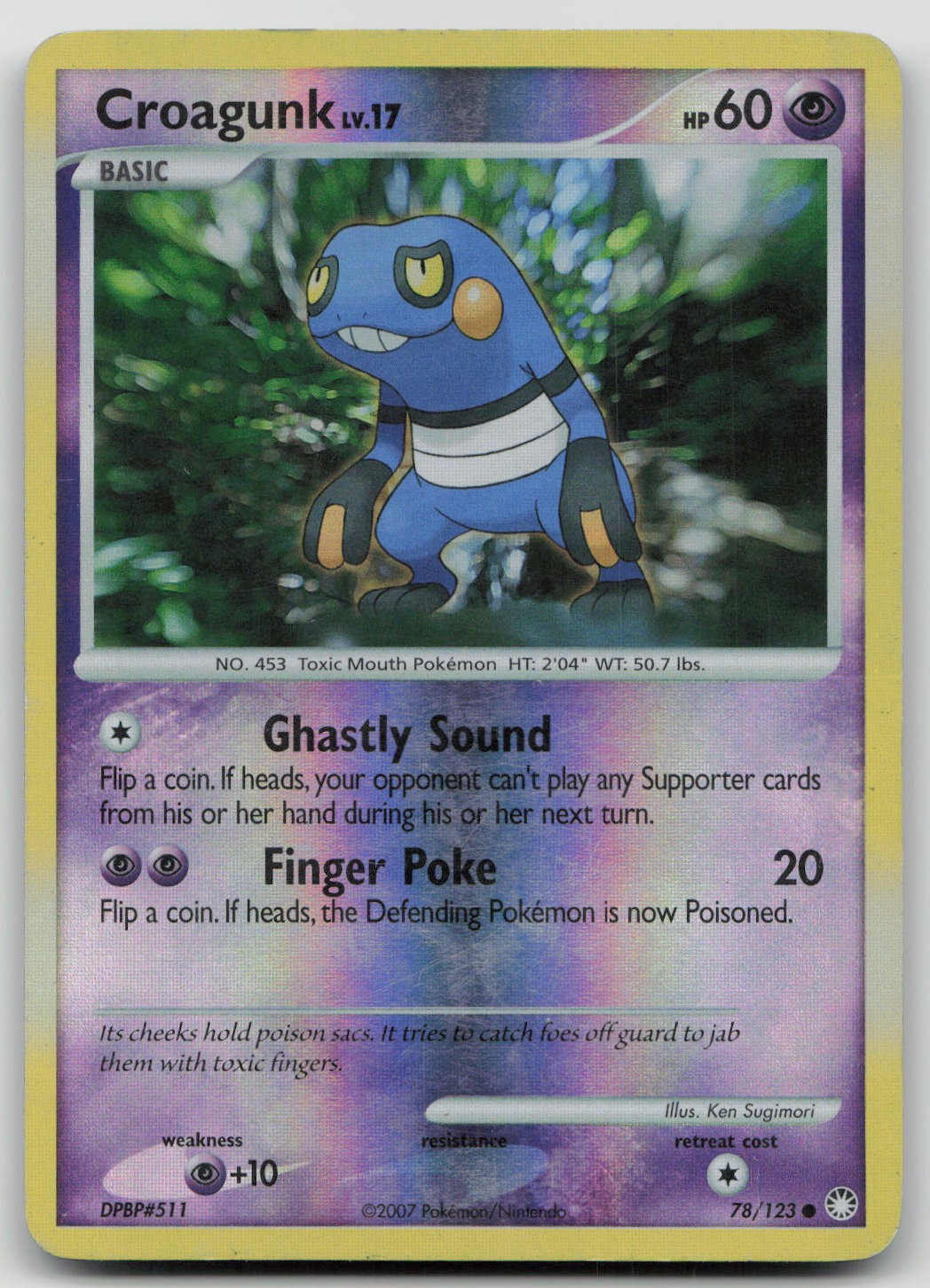 Pokemon TCG Croagunk Reverse Holo Common Mysterious Treasures 78/123 HP
