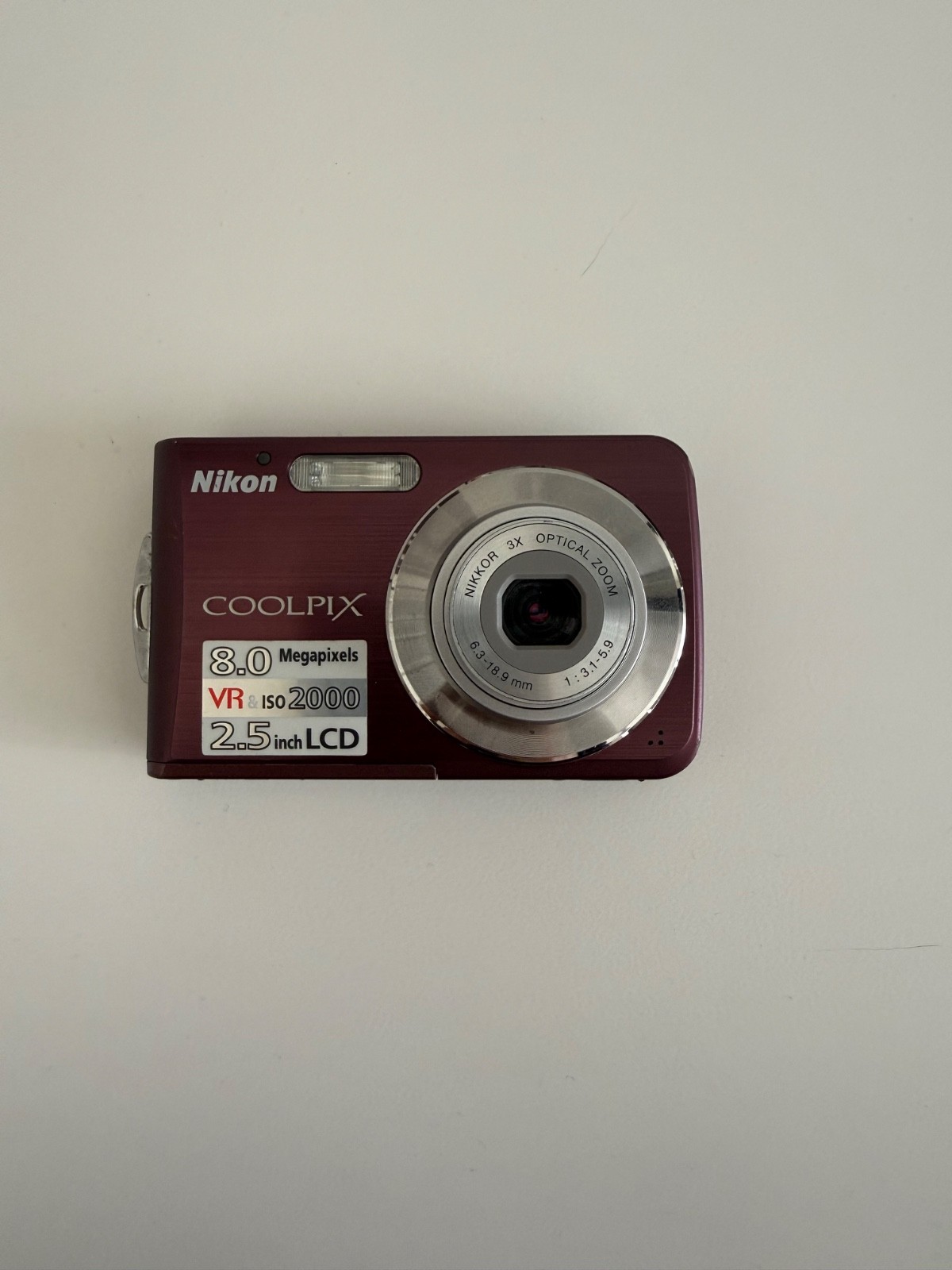 Nikon COOLPIX S210 8.0MP Digital Camera Plum NO BATTERY