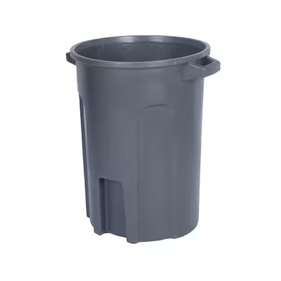 TOTER RND32-B0149 32 Gal. Round Trash Can w/ Lift Handle, Dark Gray Granite