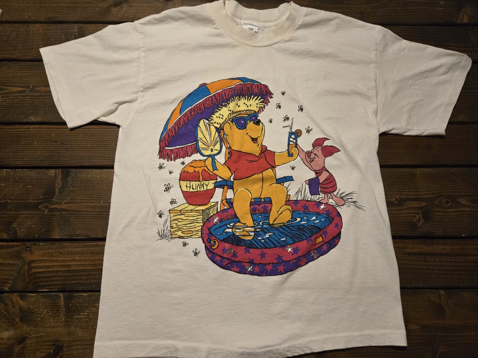 Vtg Winnie the Pooh Disney shirt. Double Side. Piglet. Tigger. USA. 90s. Large