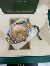 ROLEX 36MM DATEJUST 18K AND STEEL BOX AND PAPERWORK